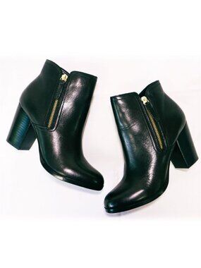 Aldo Emely Black Leather Ankle Boots Size 7 NWOT